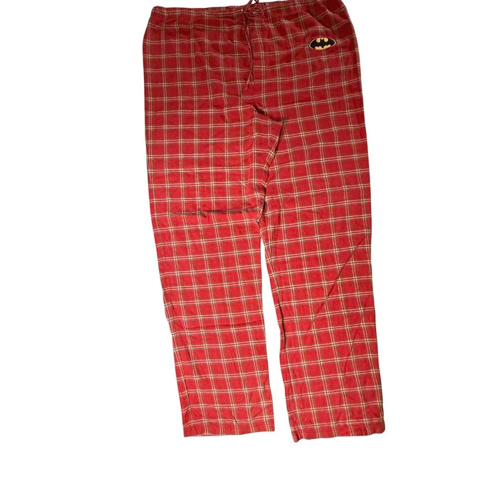 Vintage 2002 Warner Bros Studio Store Batman Plaid Pajama Pants Size XL
